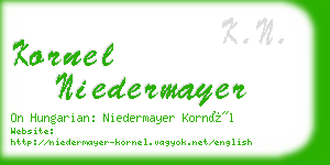 kornel niedermayer business card